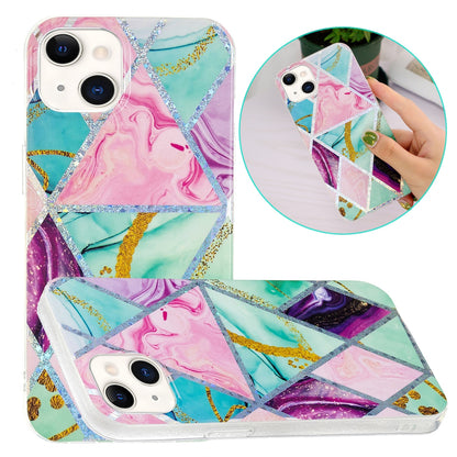 ELECTROPRIME Electroplating Soft TPU Phone Case For iPhone 15(Triangular Rhombus)