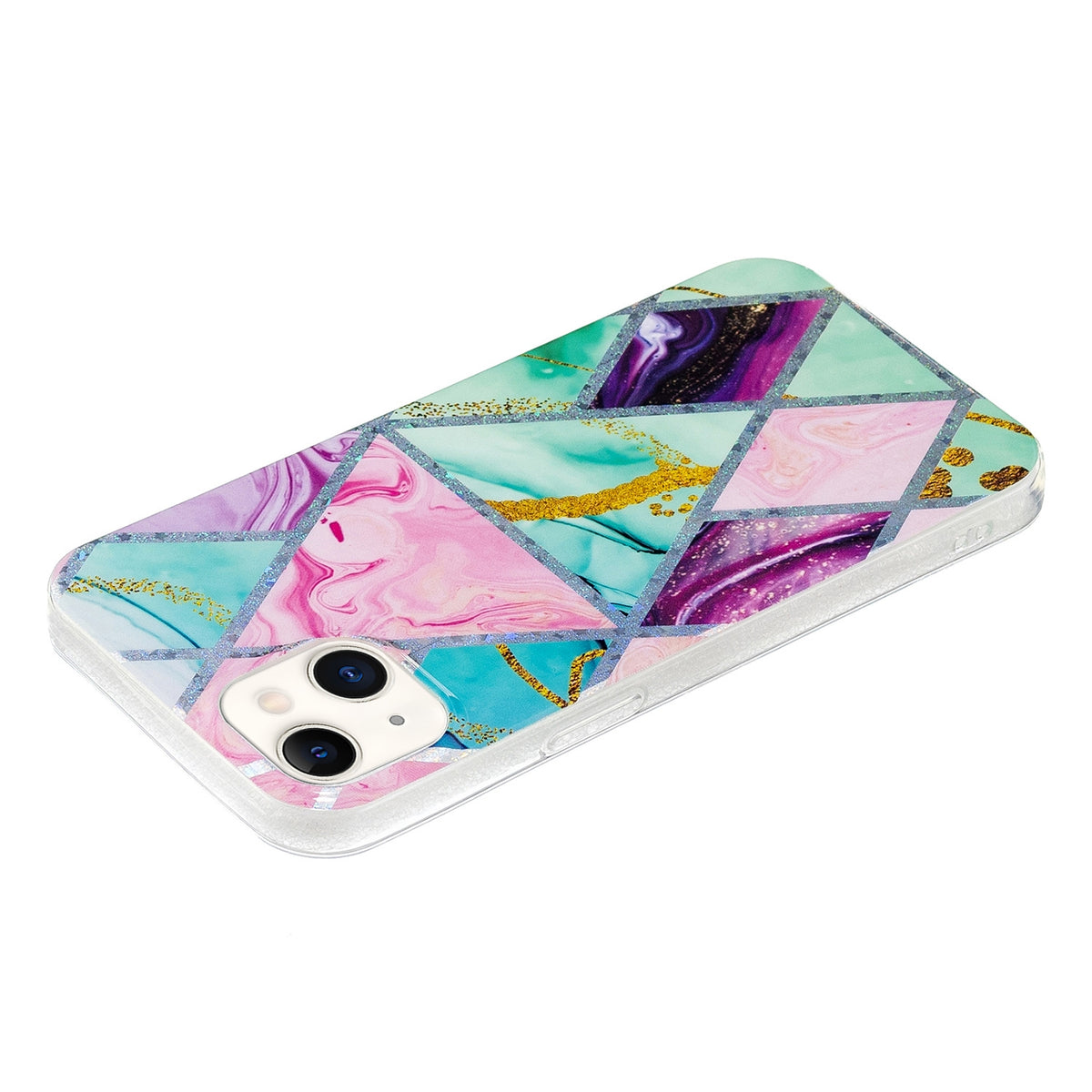 ELECTROPRIME Electroplating Soft TPU Phone Case For iPhone 15(Triangular Rhombus)