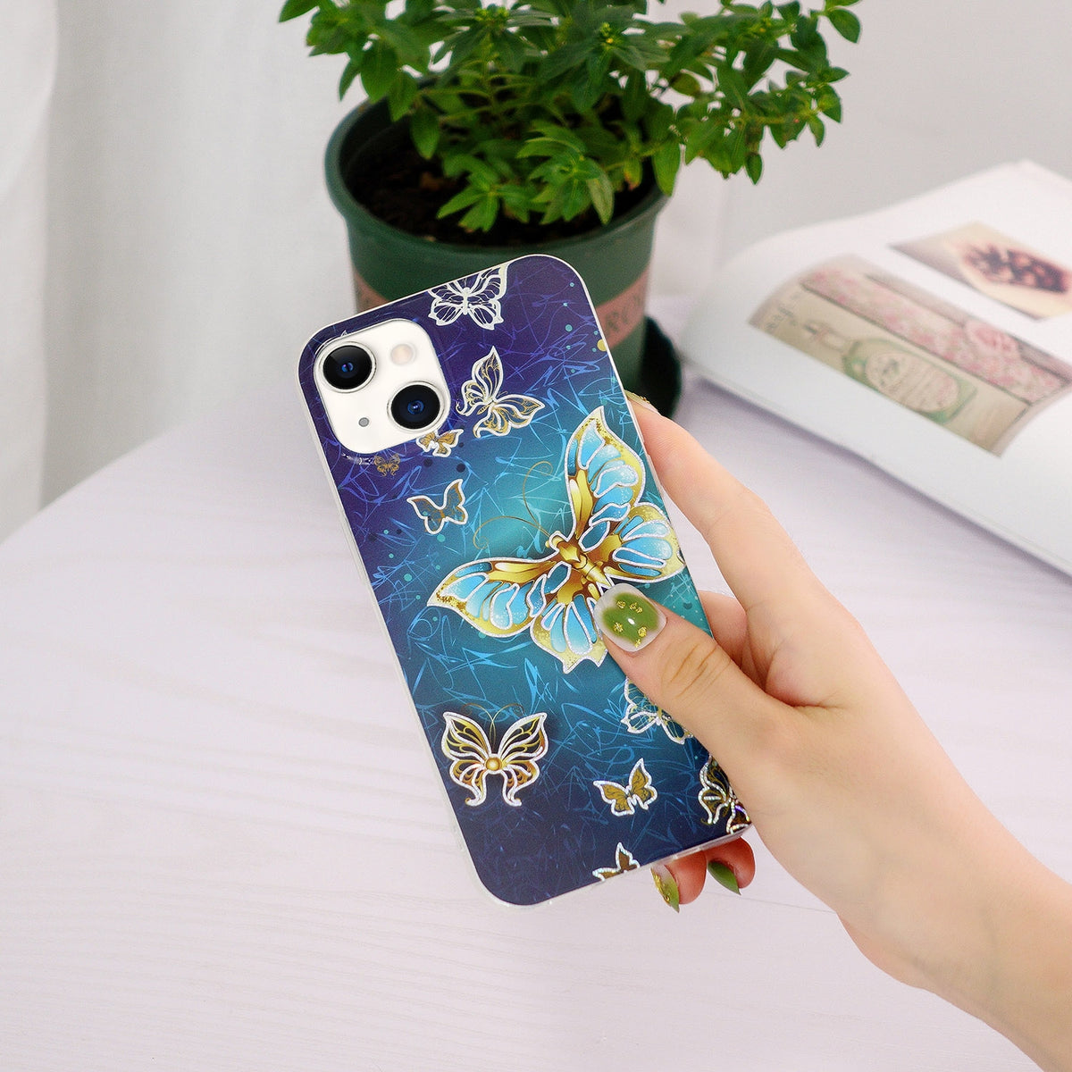 ELECTROPRIME Electroplating Soft TPU Phone Case For iPhone 15(Butterflies)