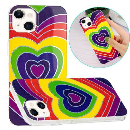 ELECTROPRIME Electroplating Soft TPU Phone Case For iPhone 15(Love Heart)
