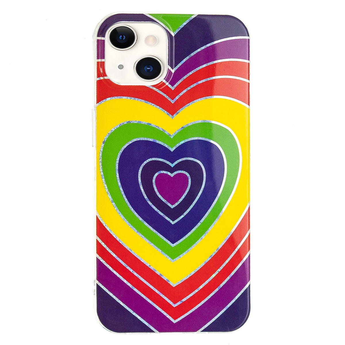 ELECTROPRIME Electroplating Soft TPU Phone Case For iPhone 15(Love Heart)