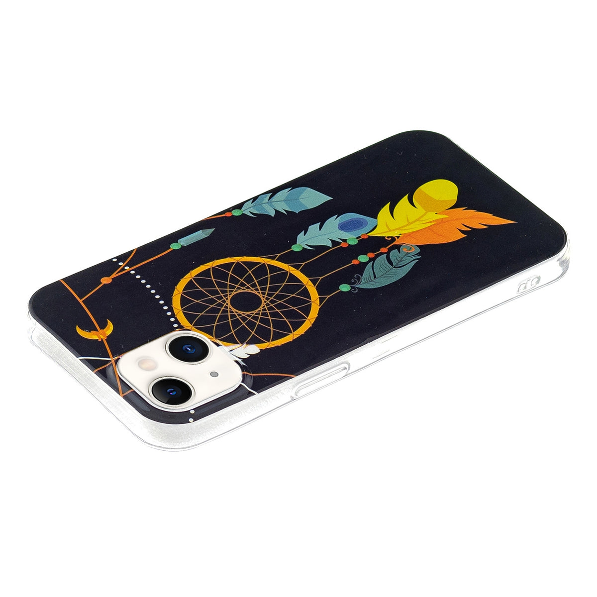 ELECTROPRIME For iPhone 15 Plus Electroplating Soft TPU Phone Case(Black Wind Chimes)