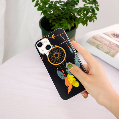 ELECTROPRIME For iPhone 15 Plus Electroplating Soft TPU Phone Case(Black Wind Chimes)