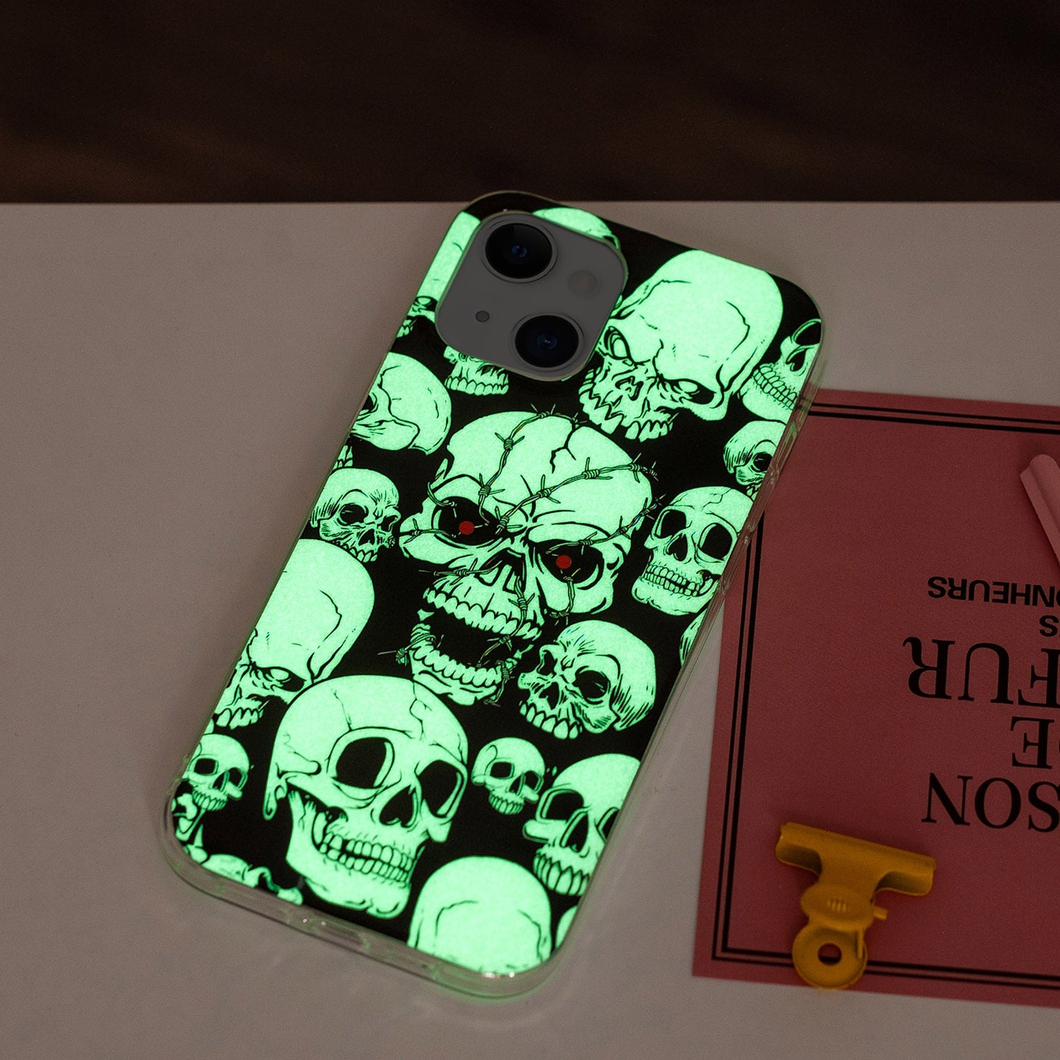 ELECTROPRIME For iPhone 15 Electroplating Soft TPU Phone Case(Skull)