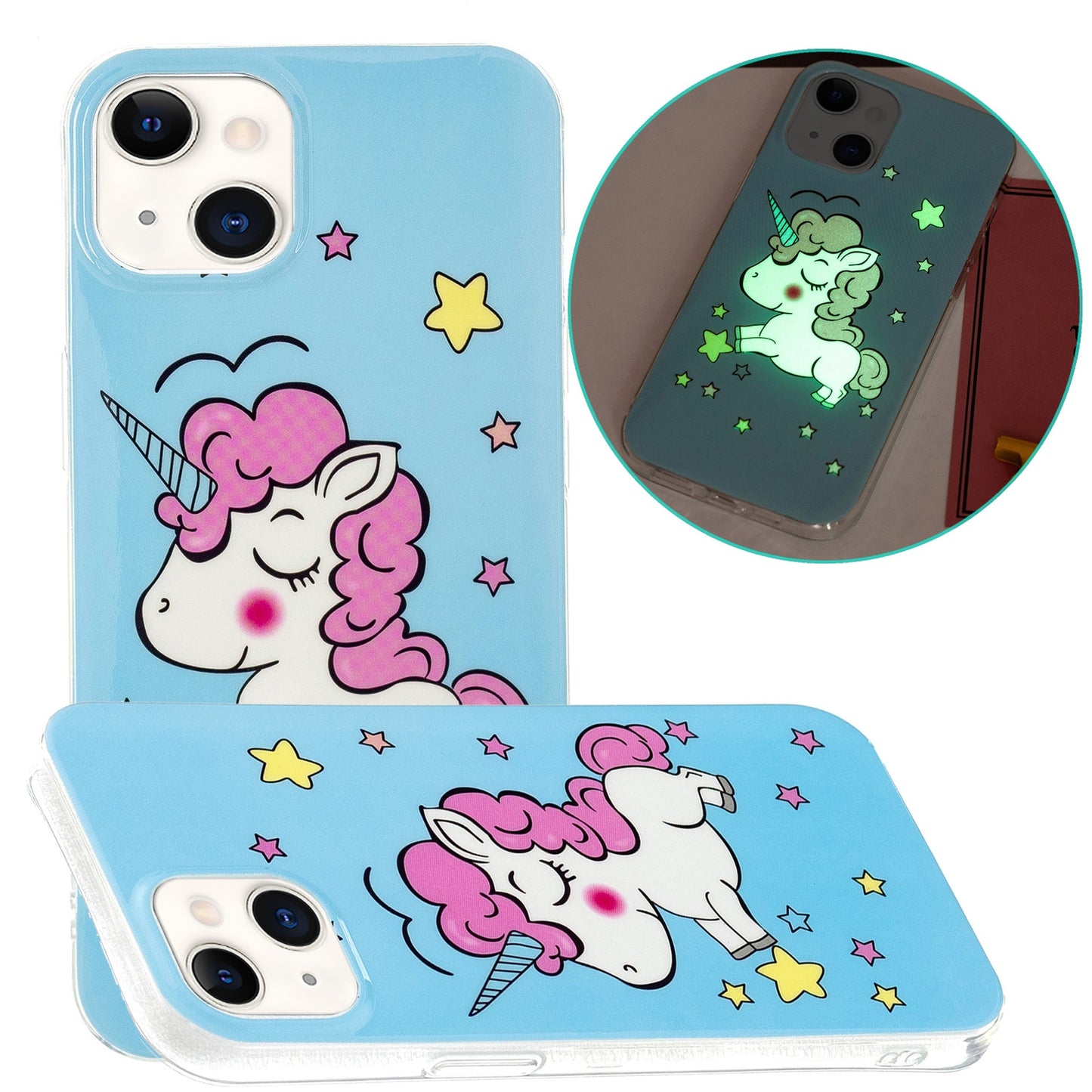 ELECTROPRIME For iPhone 15 Electroplating Soft TPU Phone Case(Star Unicorn)