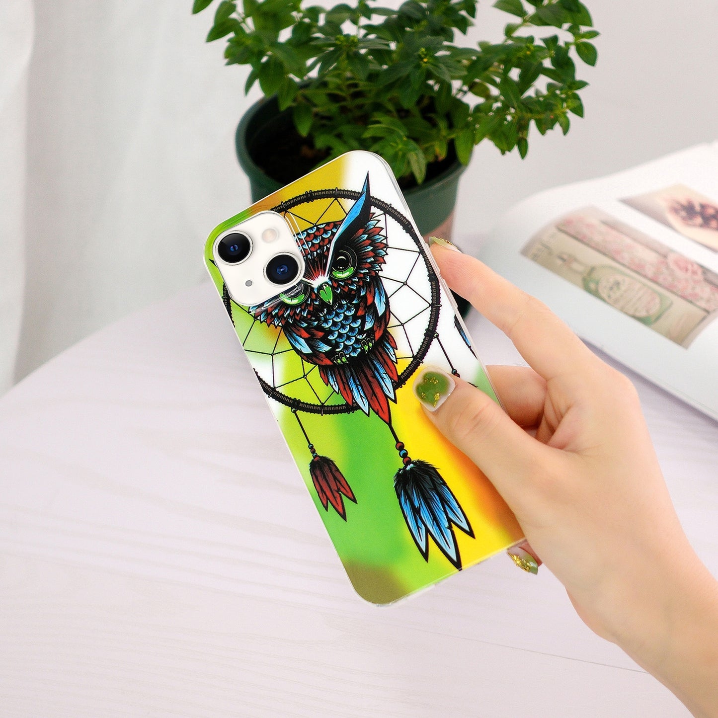 ELECTROPRIME For iPhone 15 Electroplating Soft TPU Phone Case(Owl)