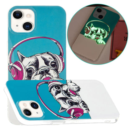ELECTROPRIME For iPhone 15 Electroplating Soft TPU Phone Case(Headset Dog)