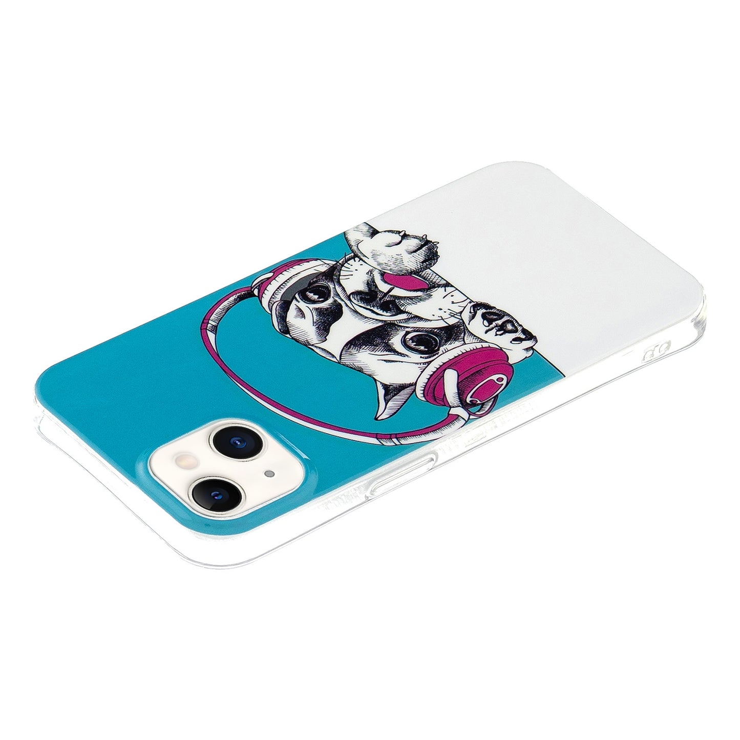ELECTROPRIME For iPhone 15 Electroplating Soft TPU Phone Case(Headset Dog)