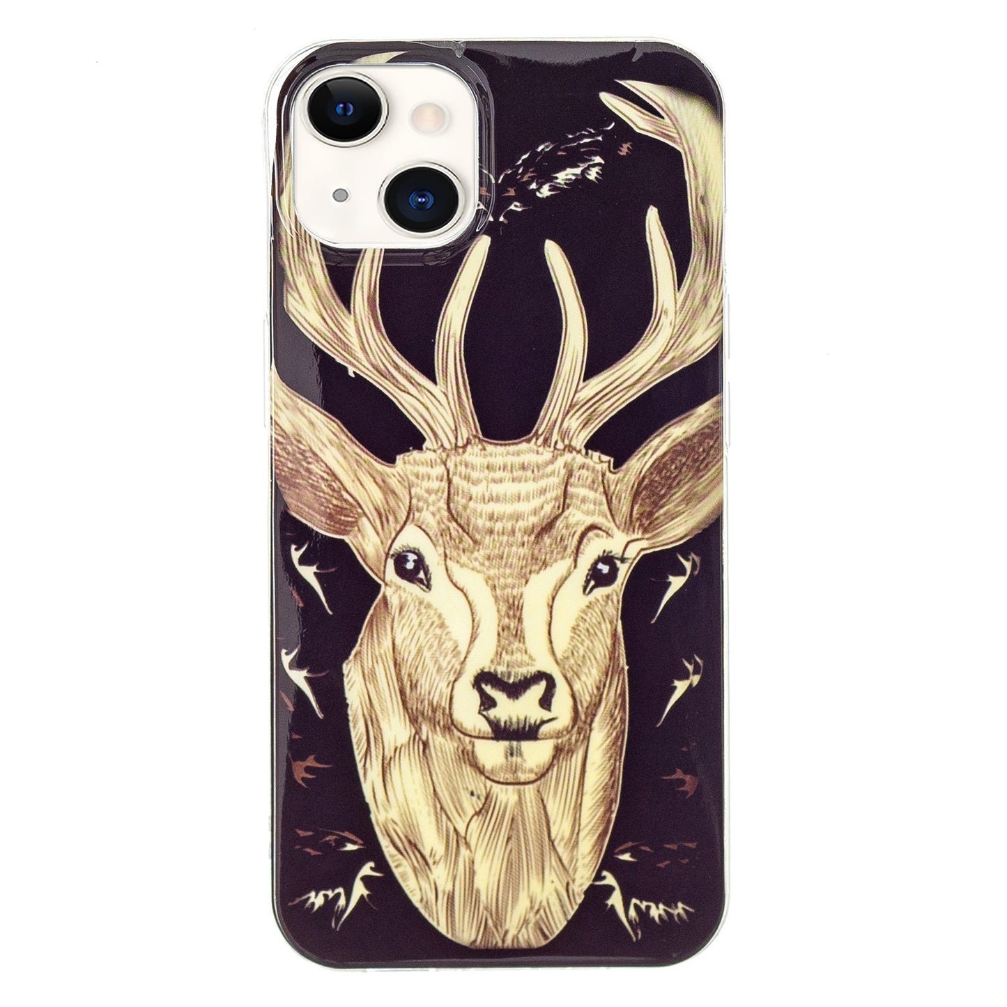 ELECTROPRIME For iPhone 15 Electroplating Soft TPU Phone Case(Deer Head)