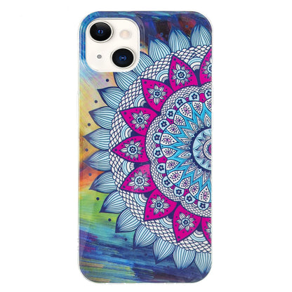 ELECTROPRIME For iPhone 15 Electroplating Soft TPU Phone Case(Half Flower)