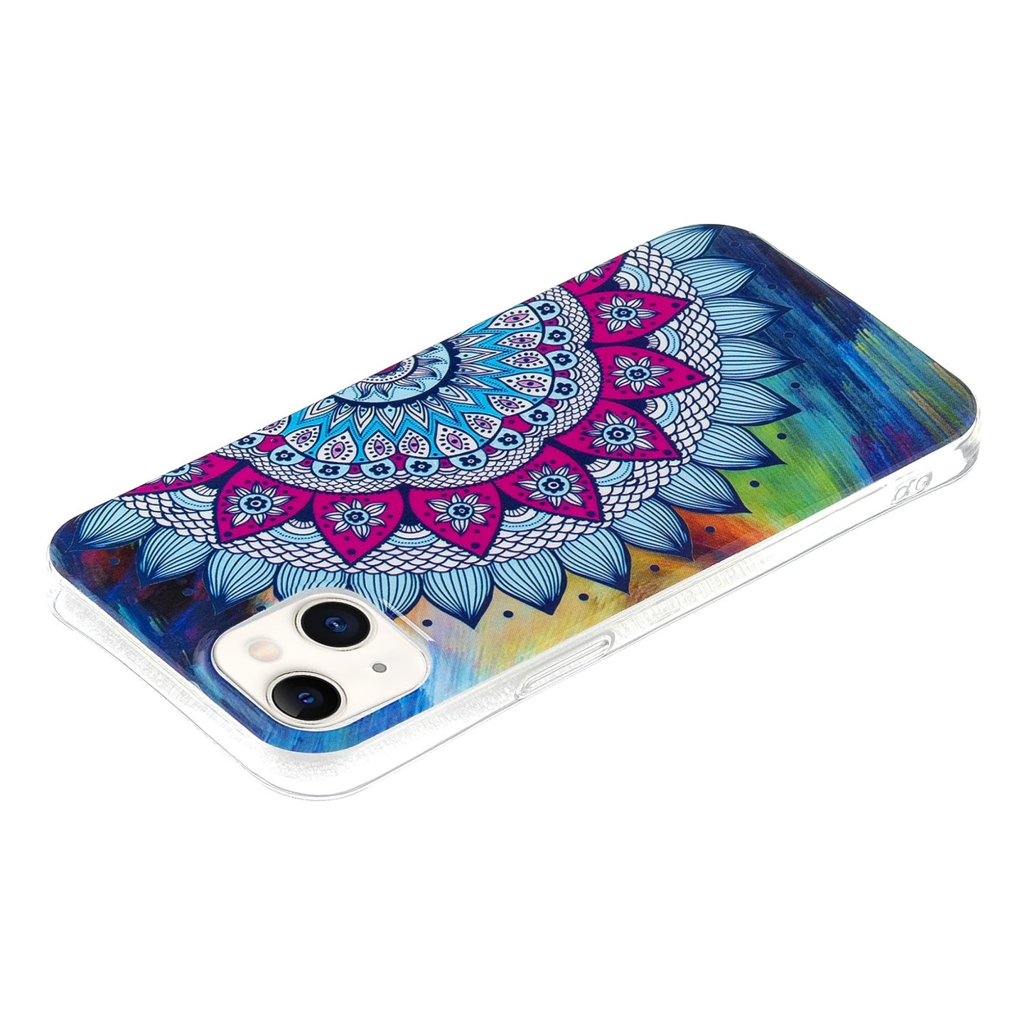 ELECTROPRIME For iPhone 15 Electroplating Soft TPU Phone Case(Half Flower)