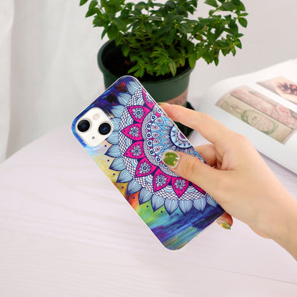 ELECTROPRIME For iPhone 15 Electroplating Soft TPU Phone Case(Half Flower)