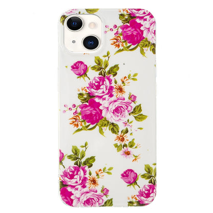 ELECTROPRIME For iPhone 15 Electroplating Soft TPU Phone Case(Rose Flower)