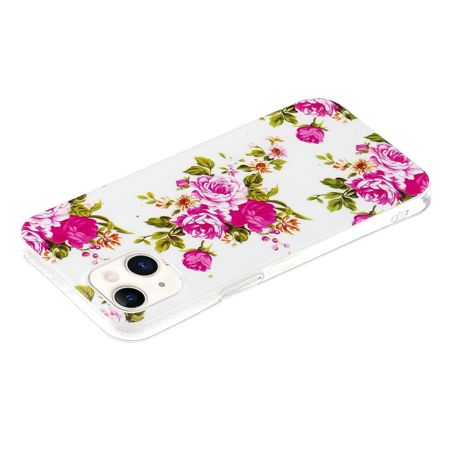 ELECTROPRIME For iPhone 15 Electroplating Soft TPU Phone Case(Rose Flower)