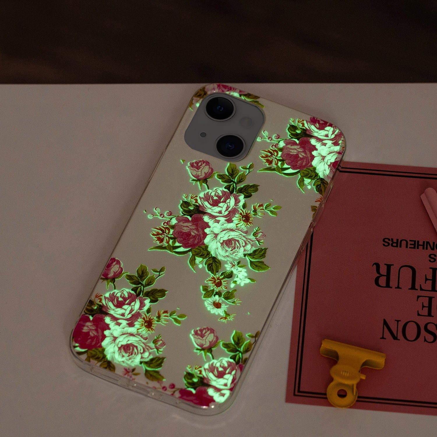 ELECTROPRIME For iPhone 15 Electroplating Soft TPU Phone Case(Rose Flower)