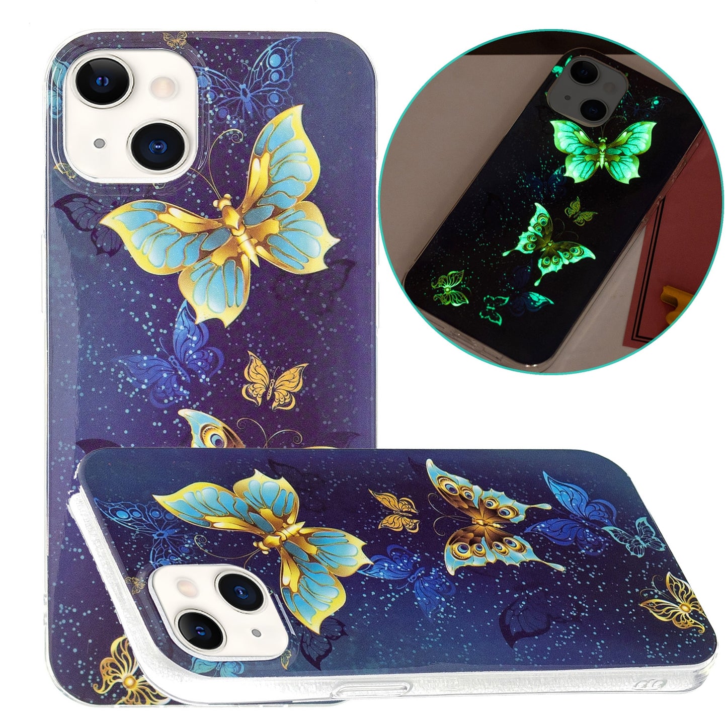 ELECTROPRIME For iPhone 15 Electroplating Soft TPU Phone Case(Dual Butterflies)