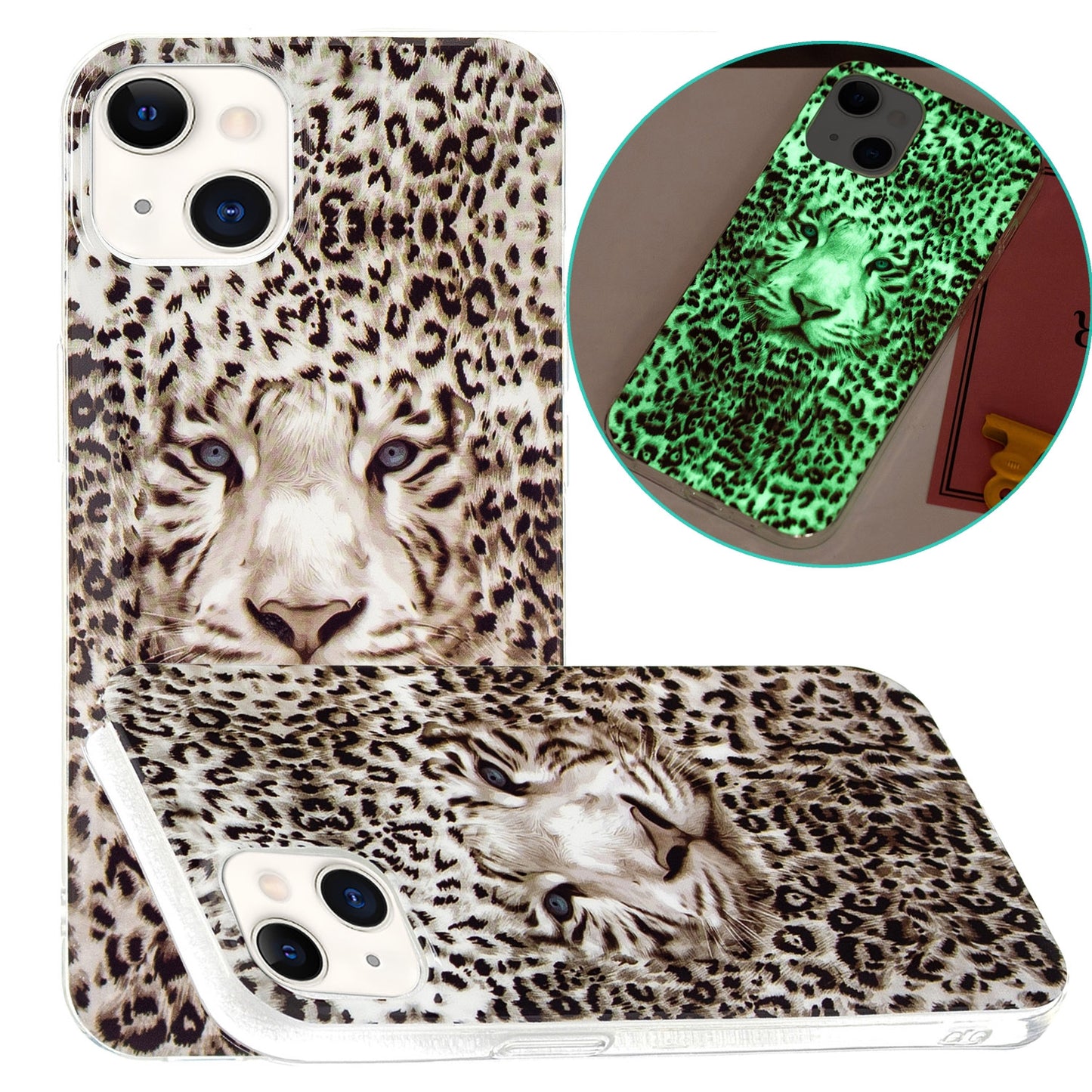 ELECTROPRIME For iPhone 15 Electroplating Soft TPU Phone Case(Leopard Tiger)