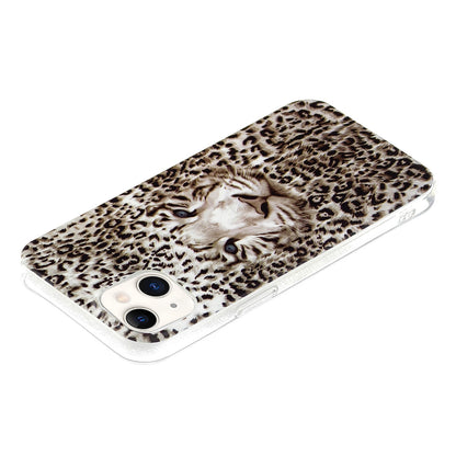 ELECTROPRIME For iPhone 15 Electroplating Soft TPU Phone Case(Leopard Tiger)
