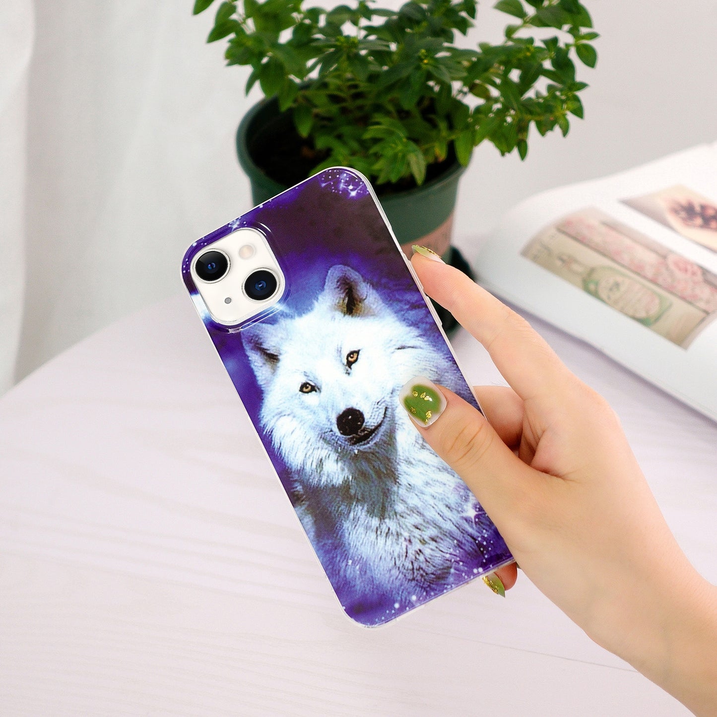 ELECTROPRIME For iPhone 15 Electroplating Soft TPU Phone Case(Star Wolf)