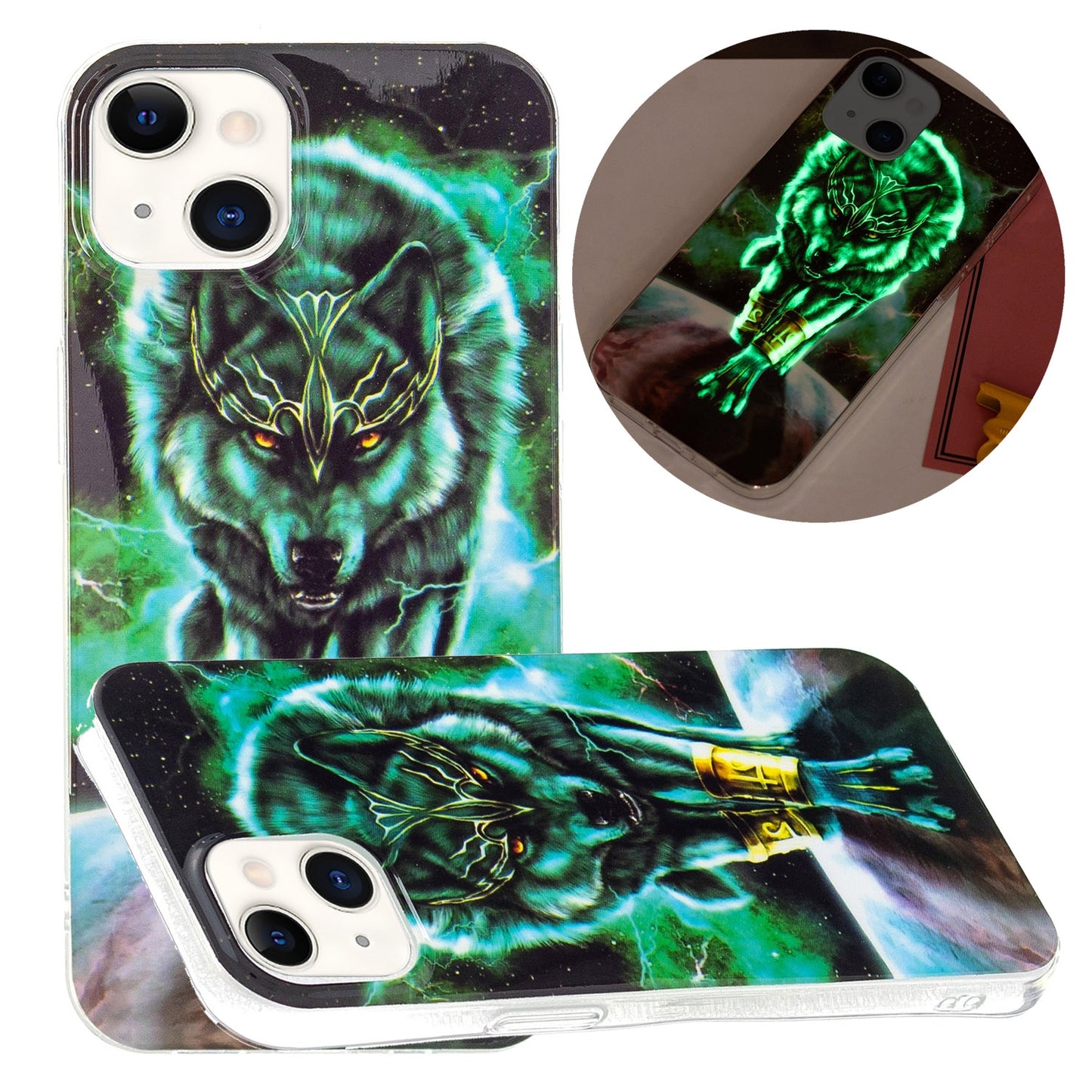 ELECTROPRIME For iPhone 15 Electroplating Soft TPU Phone Case(Fierce Wolf)