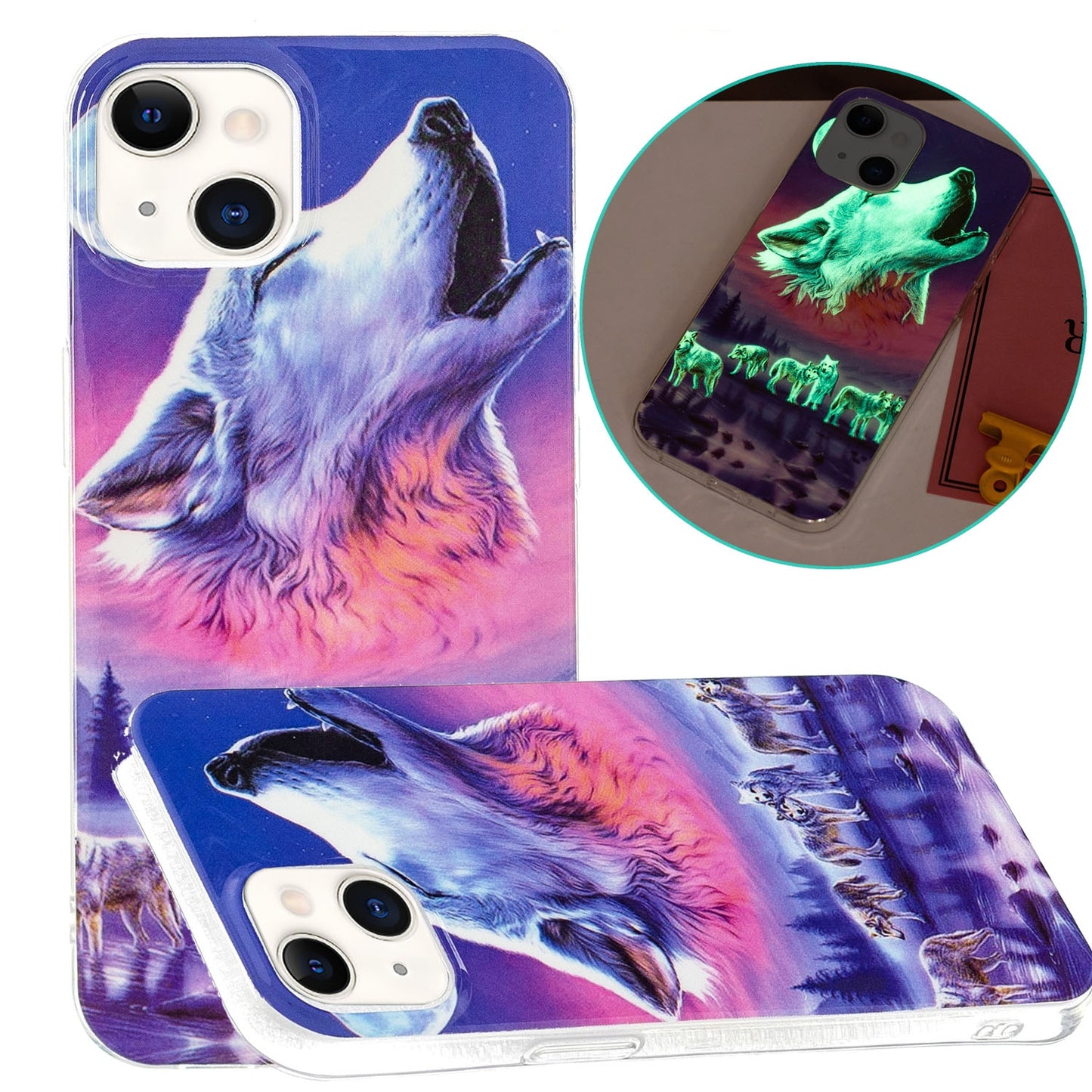 ELECTROPRIME For iPhone 15 Electroplating Soft TPU Phone Case(Seven Wolves)