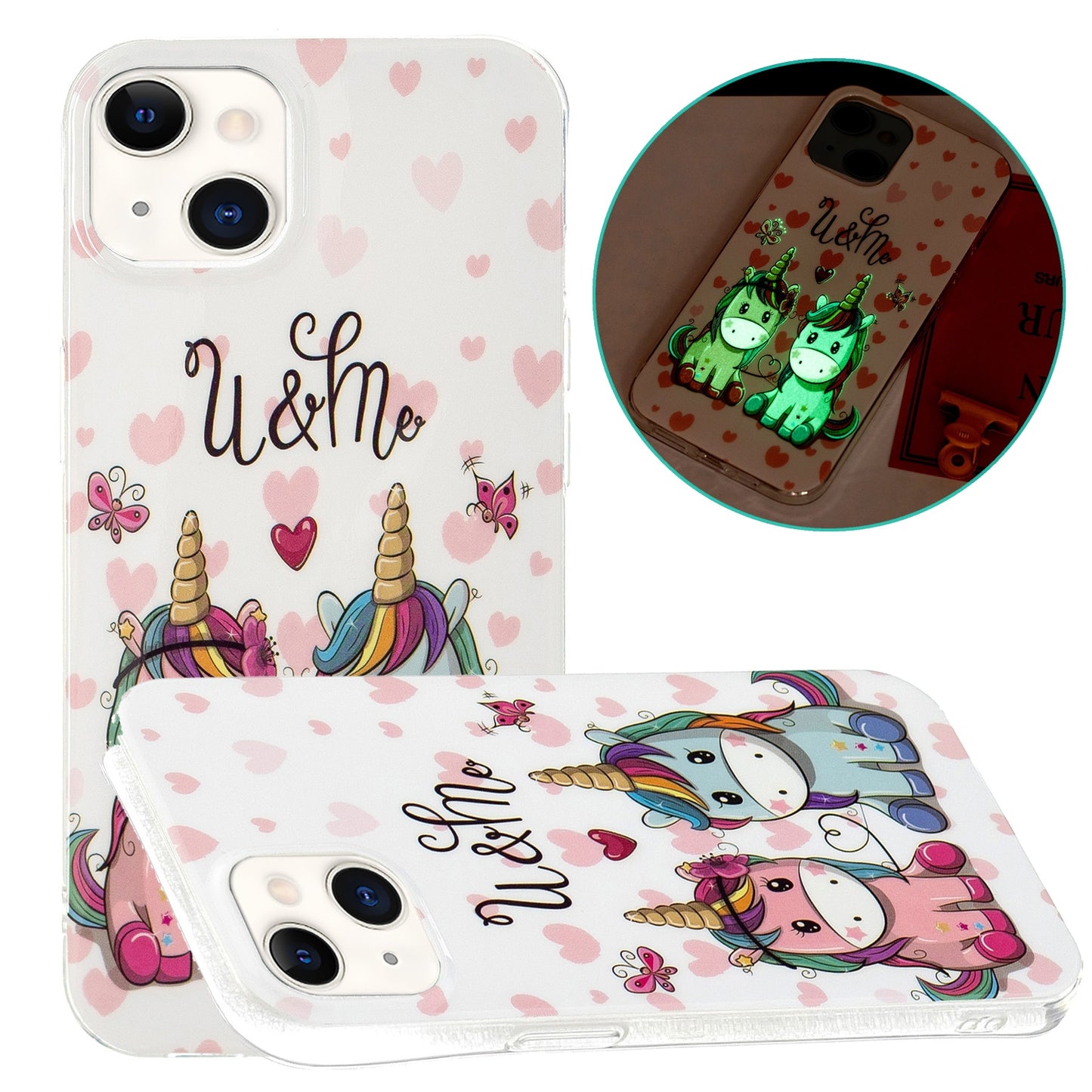 ELECTROPRIME For iPhone 15 Electroplating Soft TPU Phone Case(Couple Unicorn)