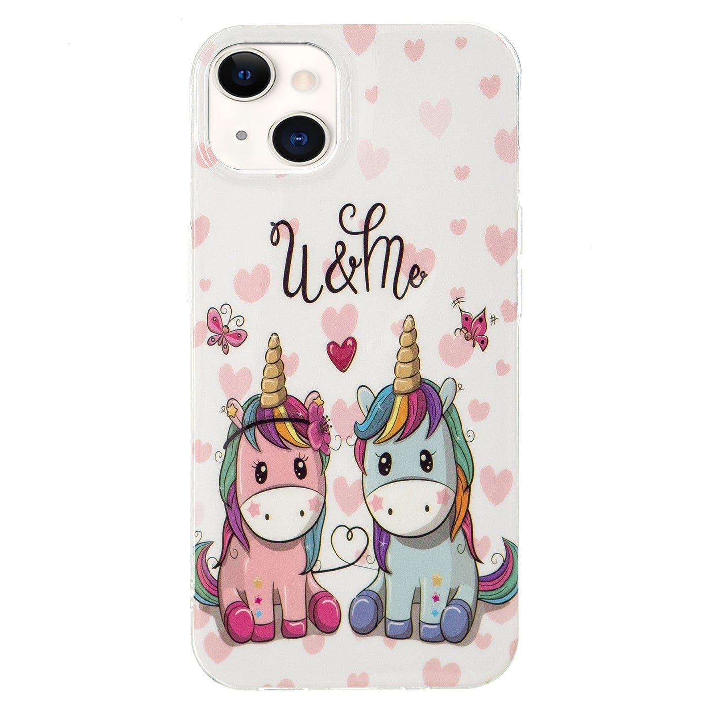 ELECTROPRIME For iPhone 15 Electroplating Soft TPU Phone Case(Couple Unicorn)