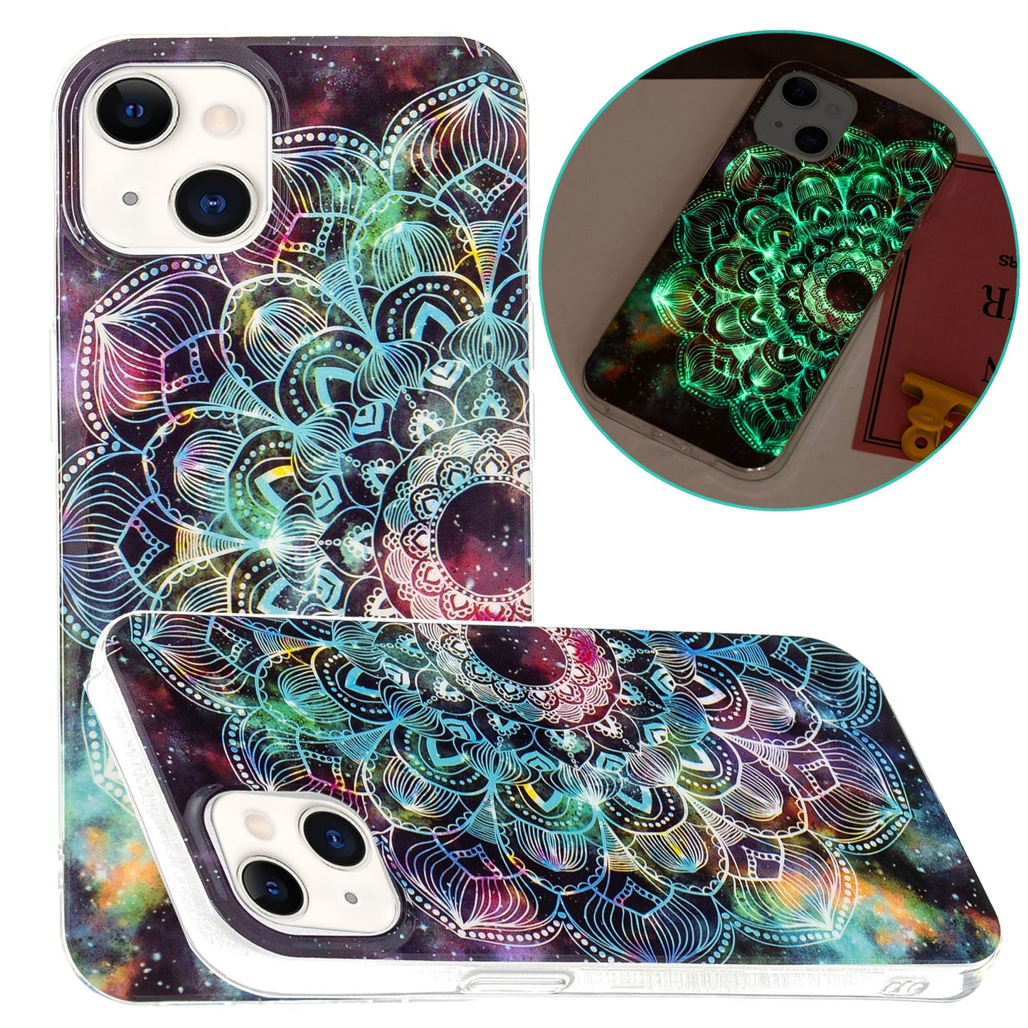 ELECTROPRIME For iPhone 15 Electroplating Soft TPU Phone Case(Mandala Flower)