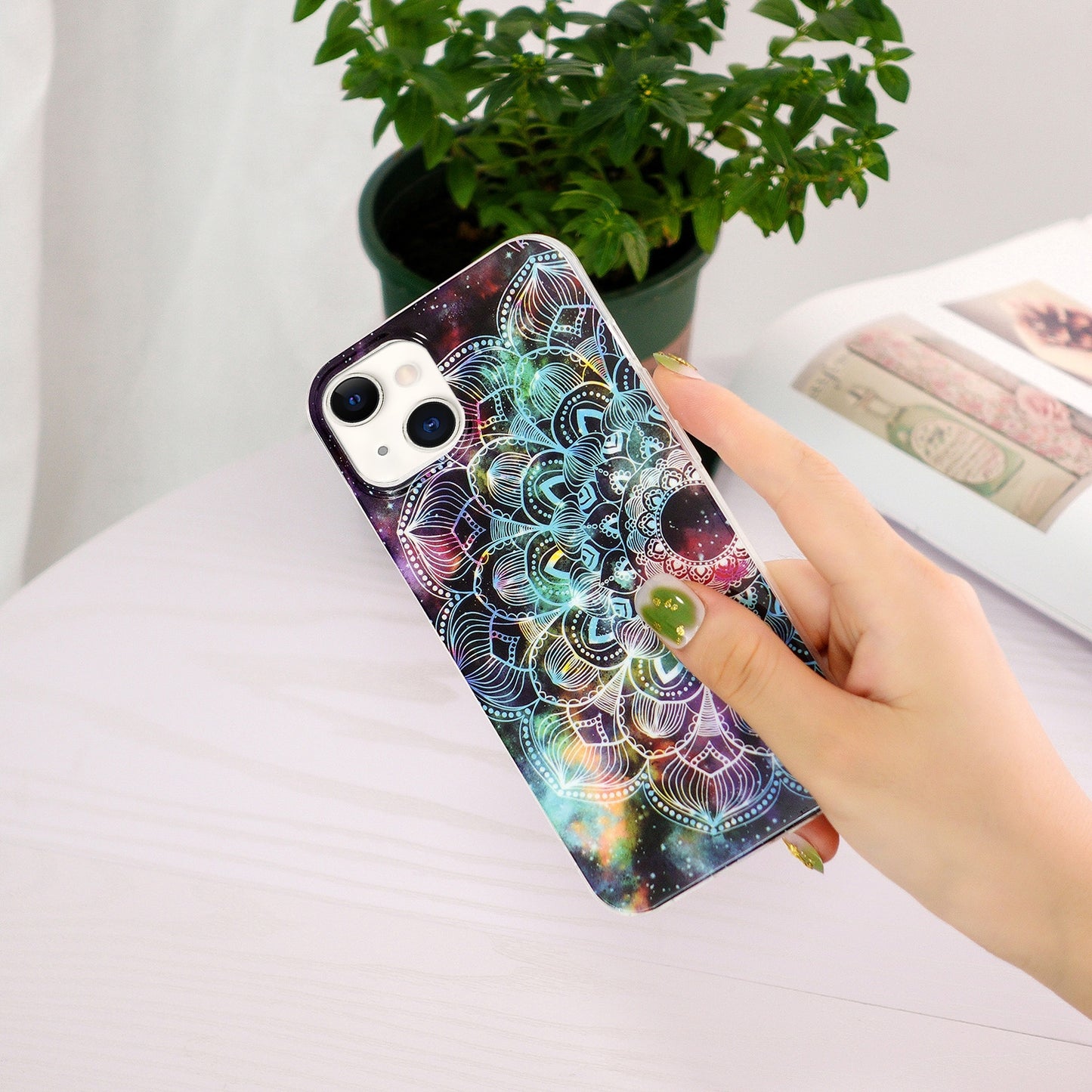 ELECTROPRIME For iPhone 15 Electroplating Soft TPU Phone Case(Mandala Flower)