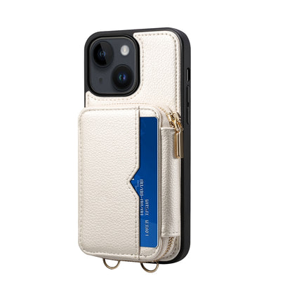 ELECTROPRIME For iPhone 15 Zipper Card Slot Phone Case(White)