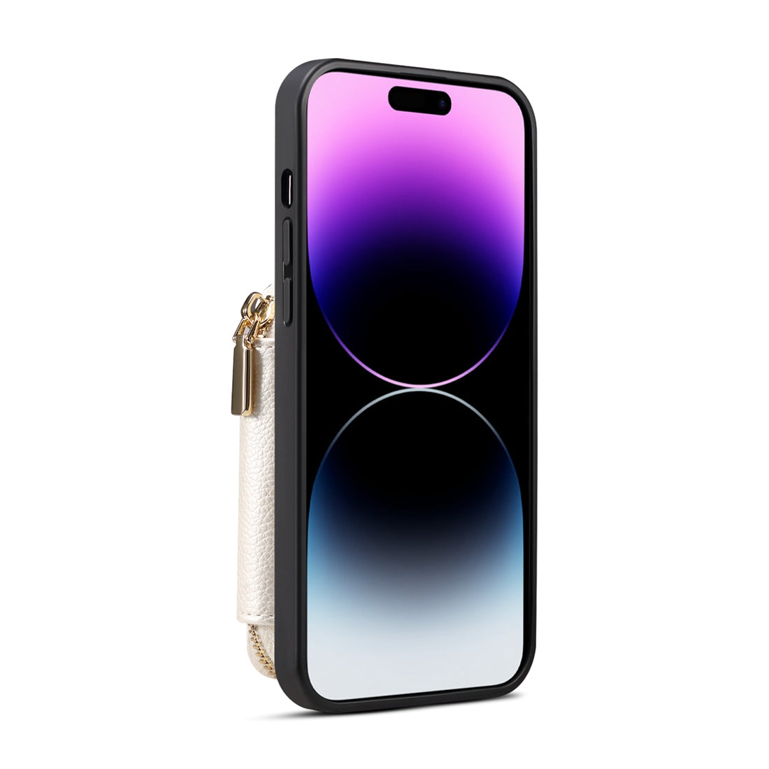 ELECTROPRIME For iPhone 15 Zipper Card Slot Phone Case(White)