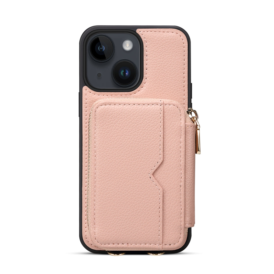 ELECTROPRIME For iPhone 15 Zipper Card Slot Phone Case(Pink)