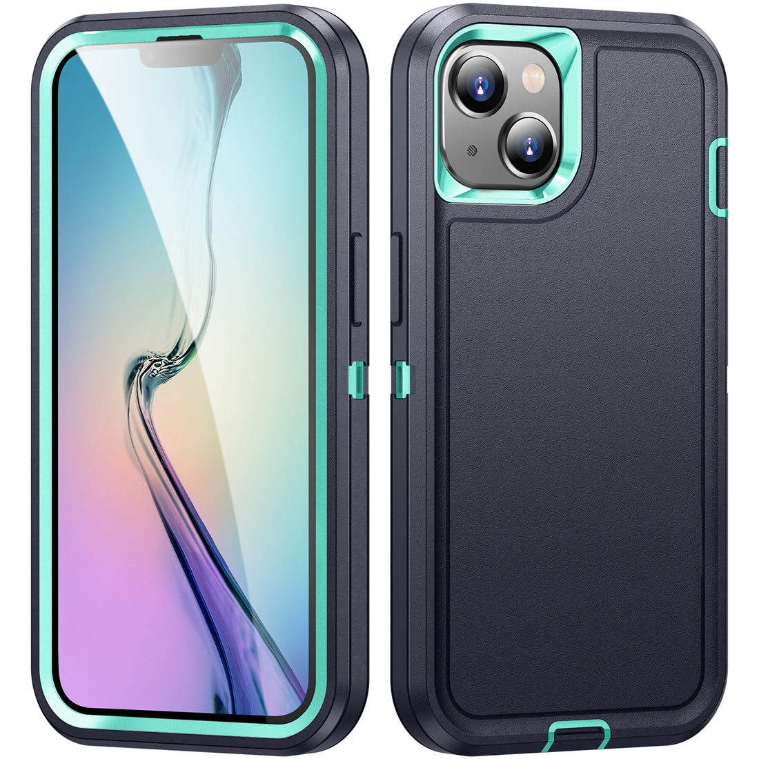 ELECTROPRIME For iPhone 15 Plus Life Waterproof Rugged Phone Case(Dark Blue + Light Blue)