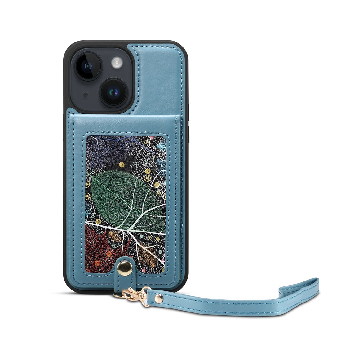 ELECTROPRIME For iPhone 15 ESEBLE Star Series Lanyard Holder Card Slot Phone Case(Blue)