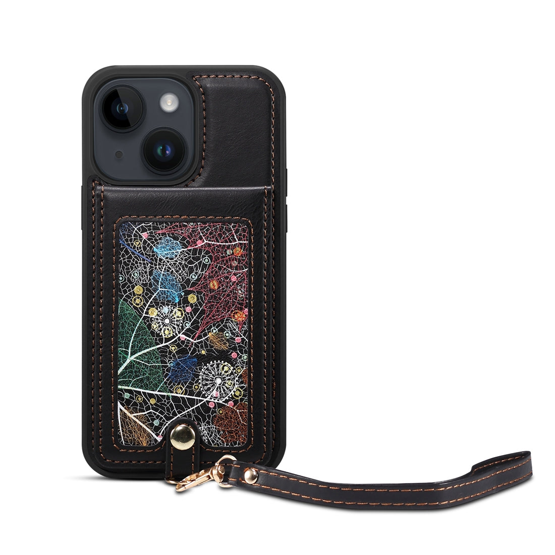 ELECTROPRIME For iPhone 15 ESEBLE Star Series Lanyard Holder Card Slot Phone Case(Black)