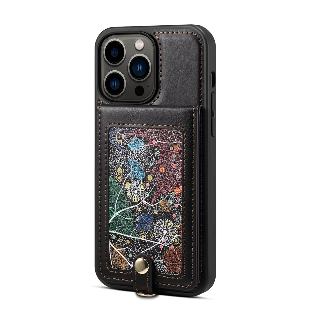 ELECTROPRIME For iPhone 15 ESEBLE Star Series Lanyard Holder Card Slot Phone Case(Black)