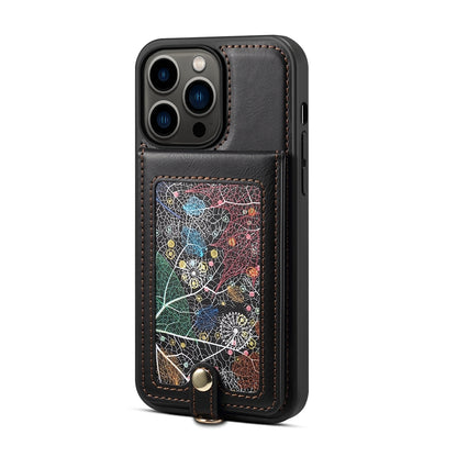 ELECTROPRIME For iPhone 15 ESEBLE Star Series Lanyard Holder Card Slot Phone Case(Black)