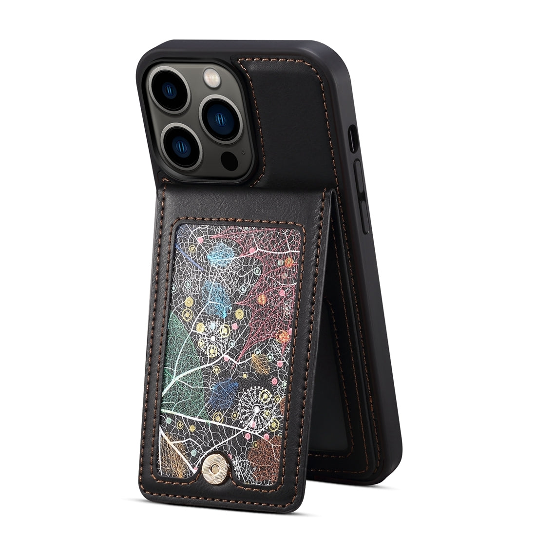 ELECTROPRIME For iPhone 15 ESEBLE Star Series Lanyard Holder Card Slot Phone Case(Black)