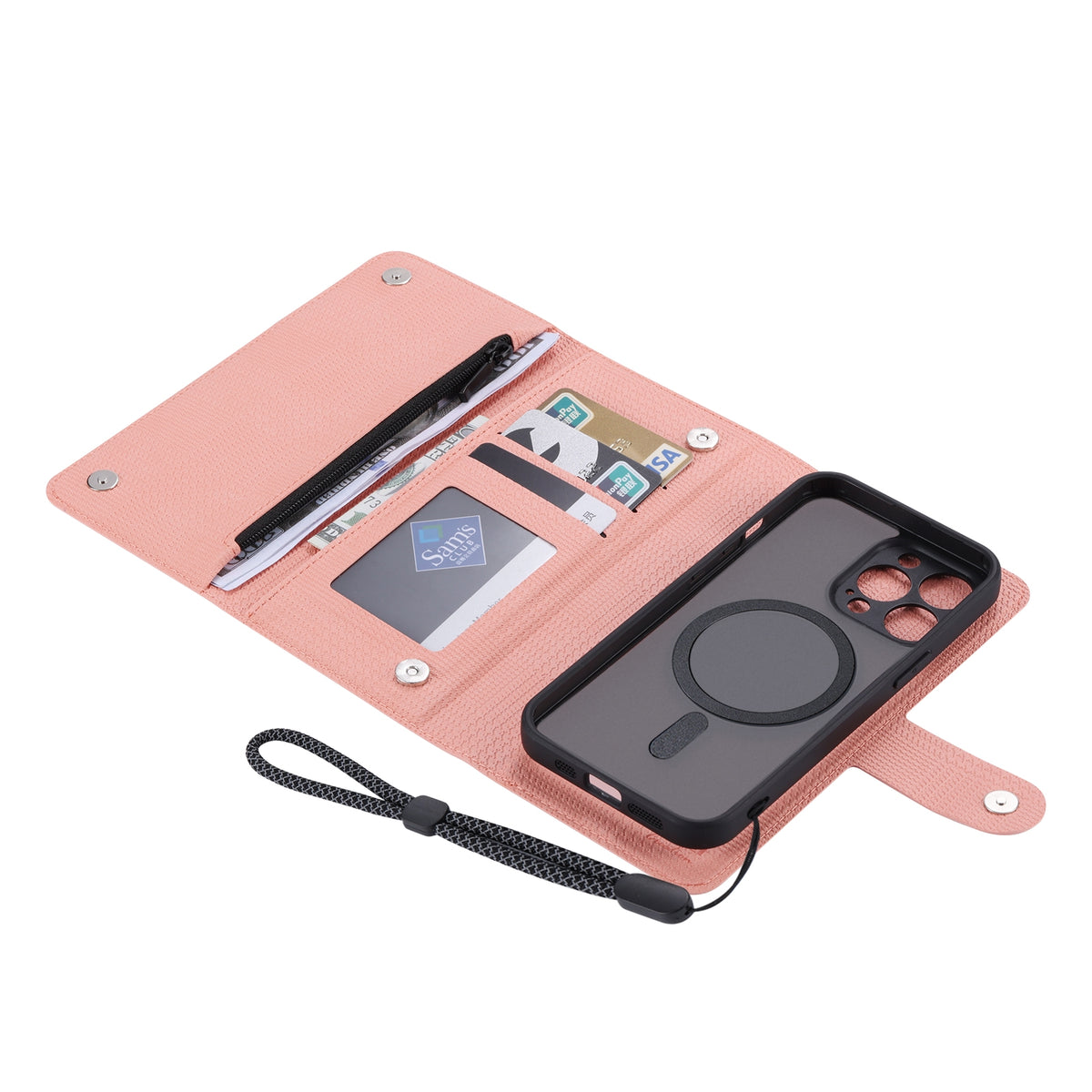 ELECTROPRIME For iPhone 15 Plus ViLi GHB Series MagSafe Magnetic Zipper Leather Phone Case(Pink)