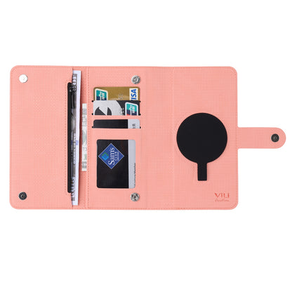 ELECTROPRIME For iPhone 15 Plus ViLi GHB Series MagSafe Magnetic Zipper Leather Phone Case(Pink)