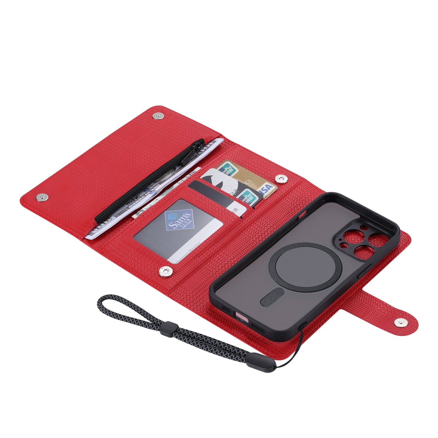ELECTROPRIME For iPhone 15 ViLi GHB Series MagSafe Magnetic Zipper Leather Phone Case(Red)