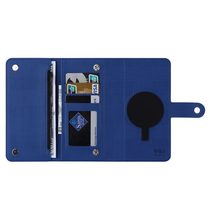 ELECTROPRIME For iPhone 15 ViLi GHB Series MagSafe Magnetic Zipper Leather Phone Case(Blue)