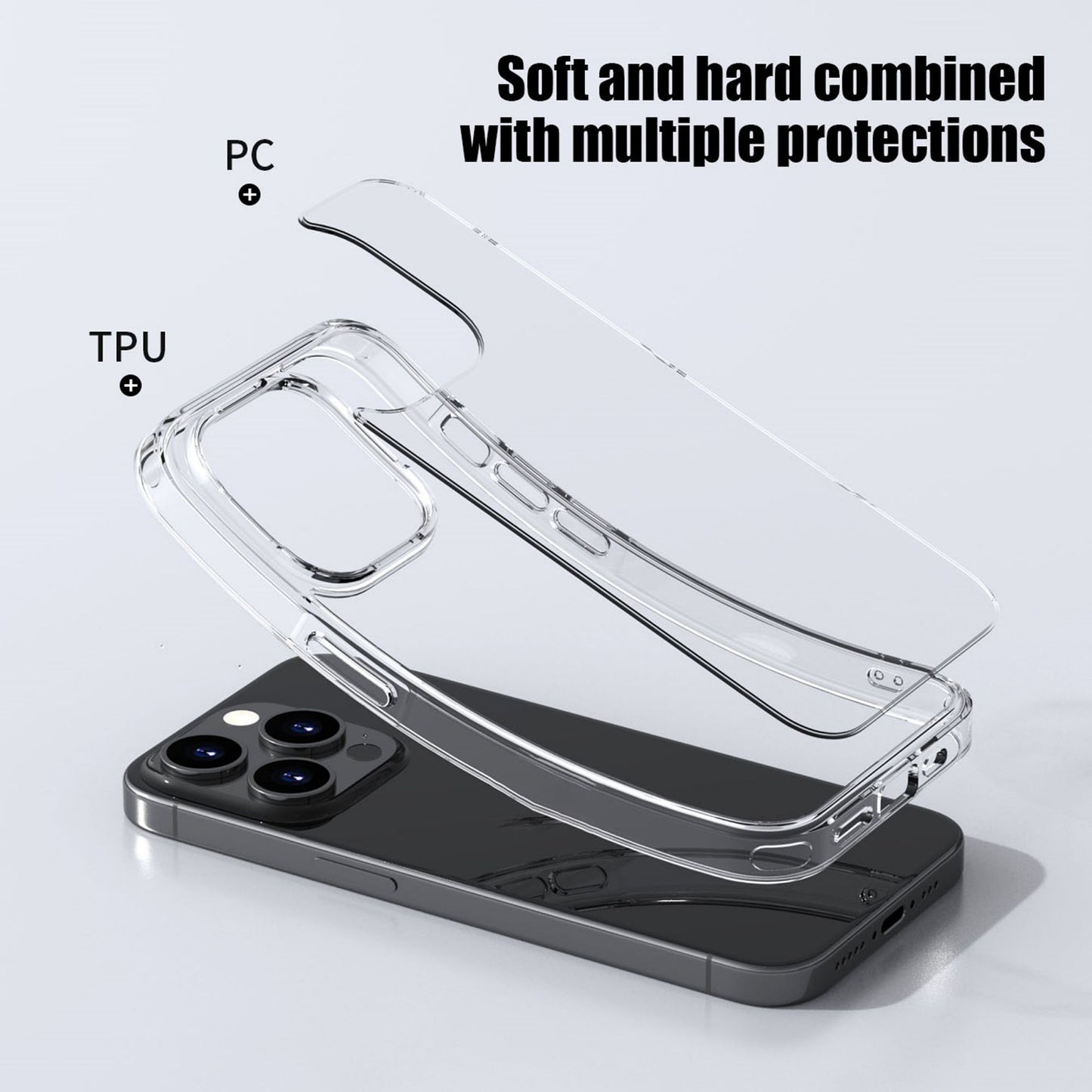 ELECTROPRIME For iPhone 15 iPAKY Aurora Series Shockproof PC + TPU Protective Phone Case(Transparent)
