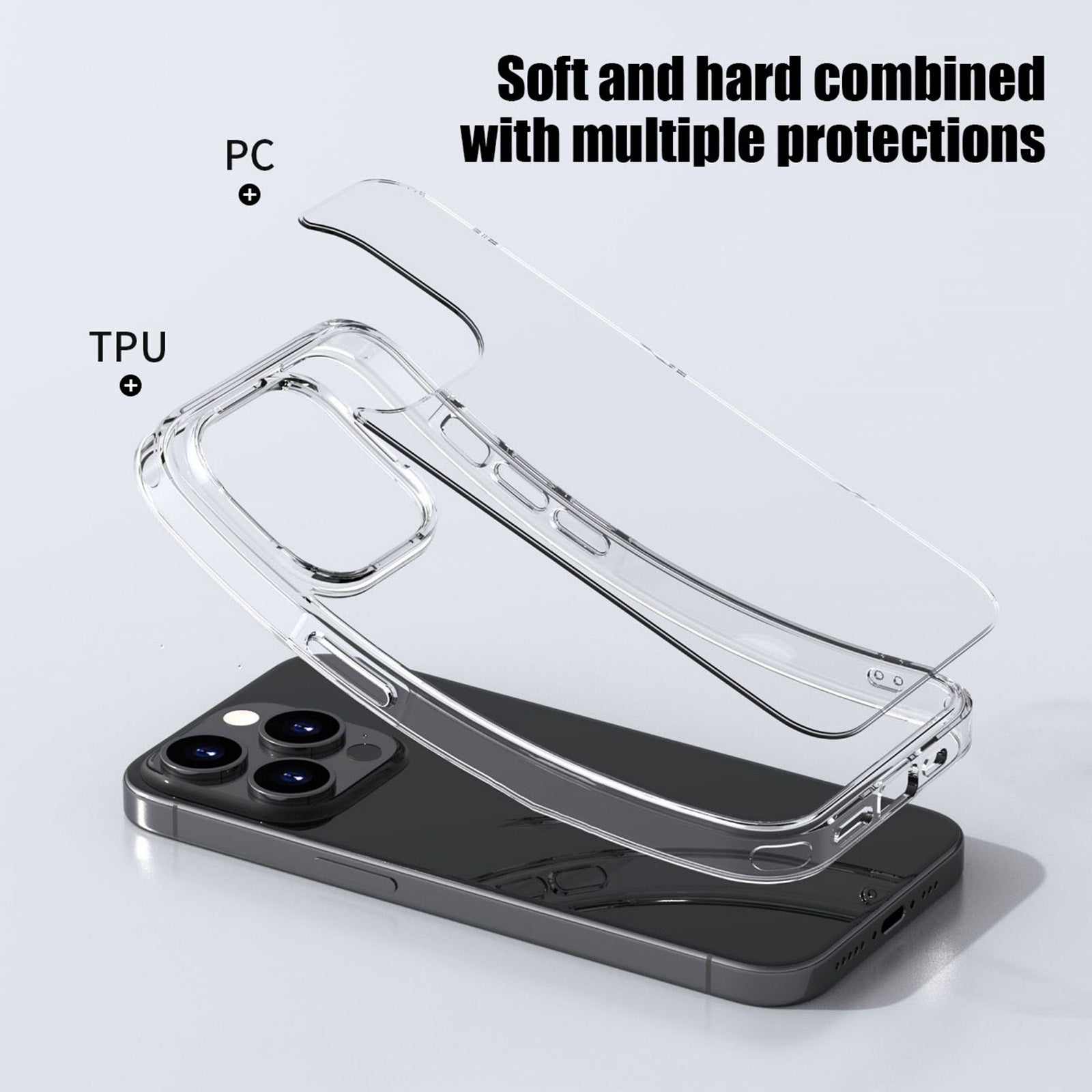ELECTROPRIME For iPhone 15 iPAKY Aurora Series Shockproof PC + TPU Protective Phone Case(Transparent)