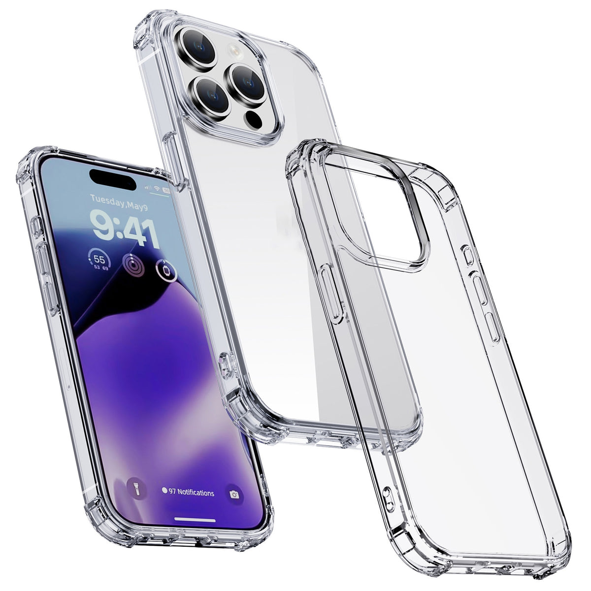 ELECTROPRIME For iPhone 15 Plus iPAKY Crystal Clear Series Shockproof PC + TPU Protective Phone Case(Transparent)