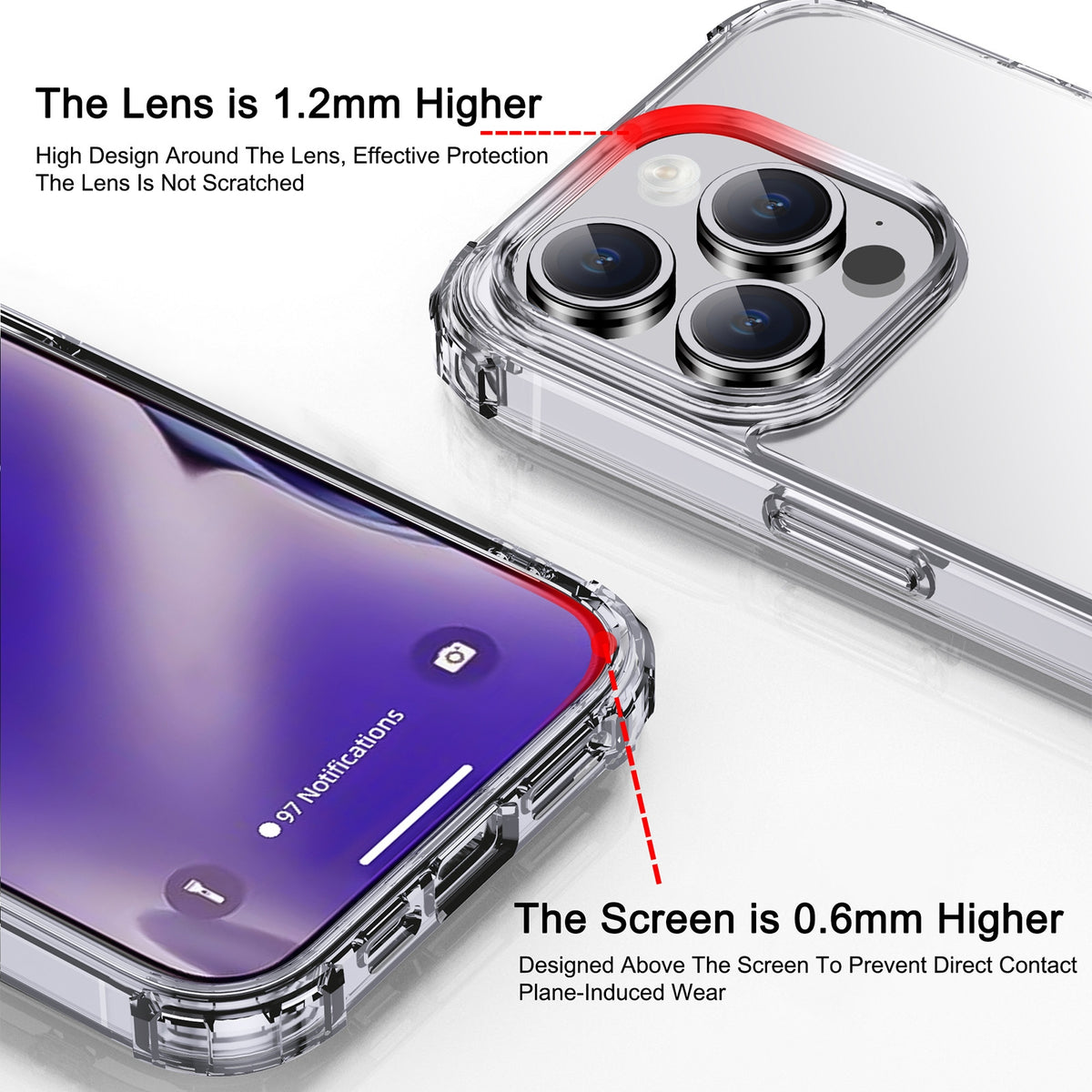 ELECTROPRIME For iPhone 15 Plus iPAKY Crystal Clear Series Shockproof PC + TPU Protective Phone Case(Transparent)