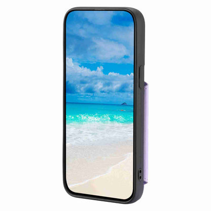 ELECTROPRIME For iPhone 15 Zipper Card Slots RFID Phone Case(Purple)