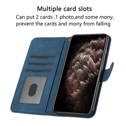 ELECTROPRIME For iPhone 15 Cubic Skin Feel Flip Leather Phone Case(Blue)