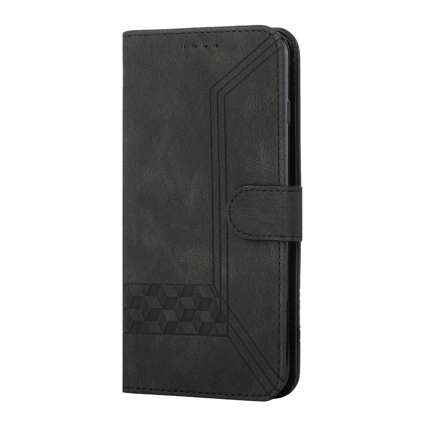 ELECTROPRIME For iPhone 15 Cubic Skin Feel Flip Leather Phone Case(Black)