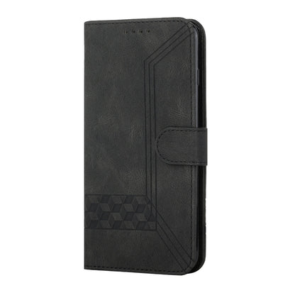 ELECTROPRIME For iPhone 15 Cubic Skin Feel Flip Leather Phone Case(Black)